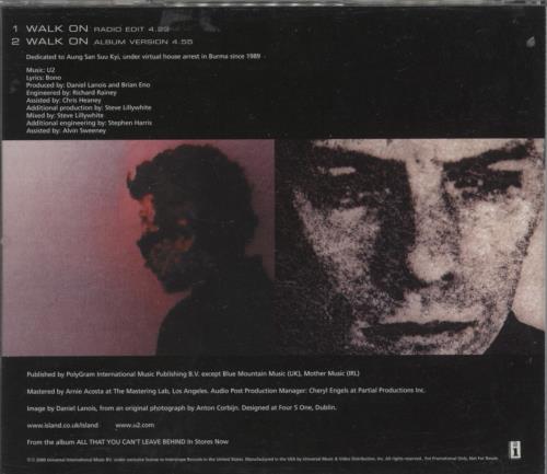 U2 Walk On CD single (CD5 / 5") US U-2C5WA173775