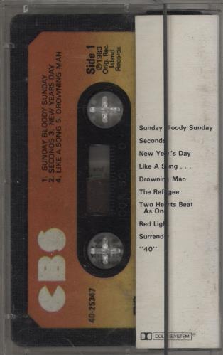 U2 War cassette album Irish U-2CLWA754853