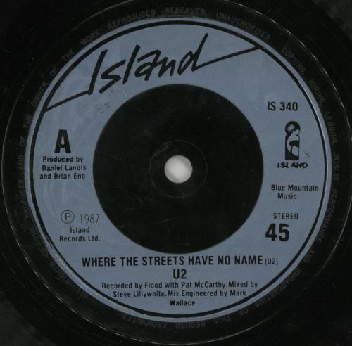 U2 Where The Streets Have No Name - Inj 7" vinyl single (7 inch record / 45) UK U-207WH676624