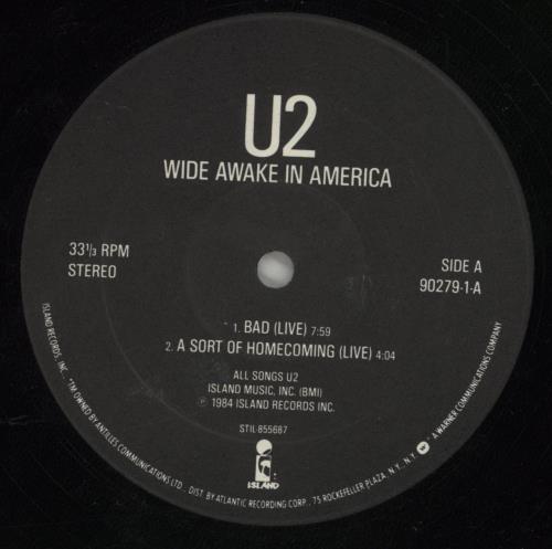 U2 Wide Awake In America 12" vinyl single (12 inch record / Maxi-single) US U-212WI24492