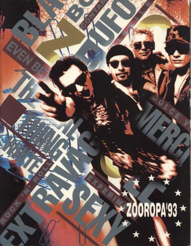 U2 Zooropa '93 + ticket stub tour programme UK U-2TRZO74344