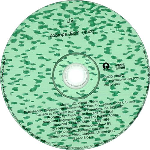 U2 Zooropa CD single (CD5 / 5") US U-2C5ZO20305