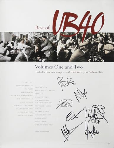 UB40 Best Of UB40 Volume One & Two - Autographed poster US UB4POBE475222