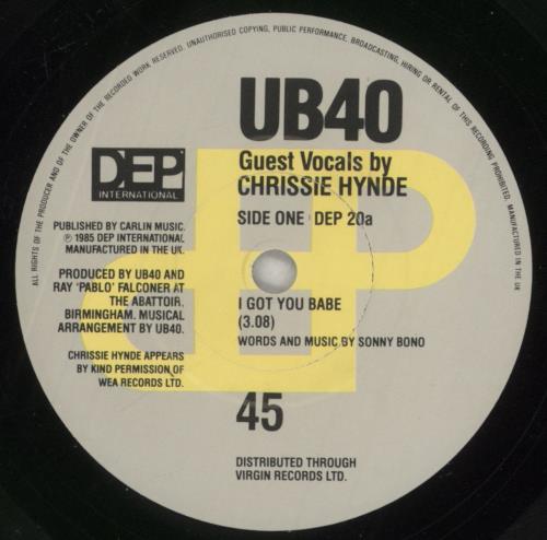 UB40 I Got You Babe 12" vinyl single (12 inch record / Maxi-single) UK UB412IG41388