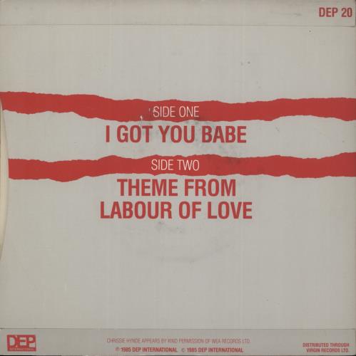 UB40 I Got You Babe 7" vinyl single (7 inch record / 45) UK UB407IG521556