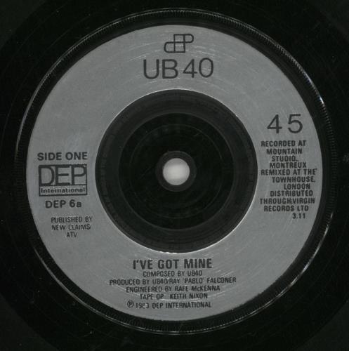 UB40 I've Got Mine - Inj 7" vinyl single (7 inch record / 45) UK UB407IV868814
