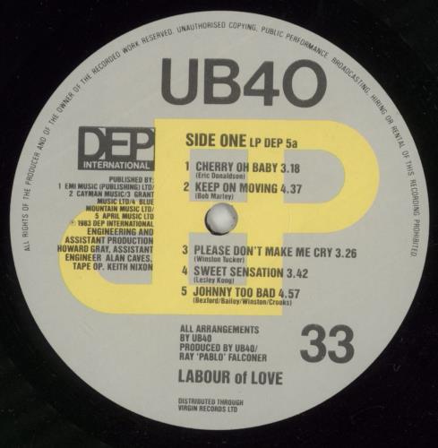 UB40 Labour Of Love - EX vinyl LP album (LP record) UK UB4LPLA772701