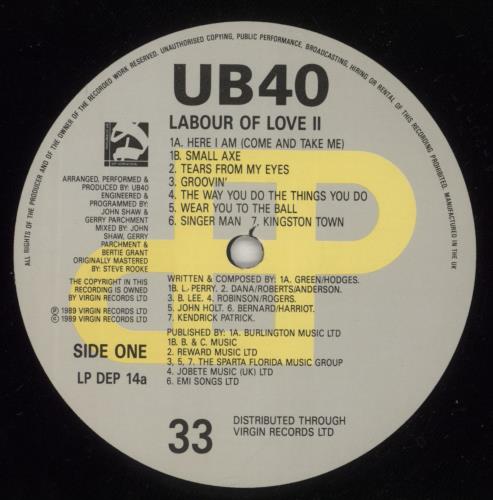 UB40 Labour Of Love II - shrink vinyl LP album (LP record) UK UB4LPLA875670