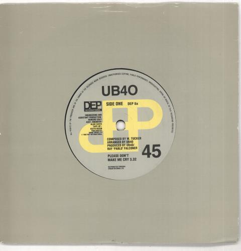 UB40 Please Don't Make Me Cry - Solid with Yellow logo 7" vinyl single (7 inch record / 45) UK UB407PL733769
