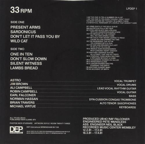 UB40 Present Arms vinyl LP album (LP record) UK UB4LPPR275948