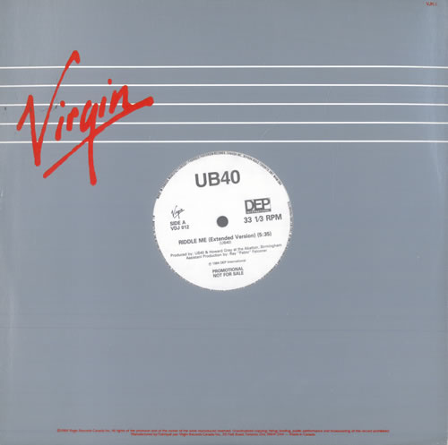 UB40 Riddle Me 12" vinyl single (12 inch record / Maxi-single) Canadian UB412RI504600