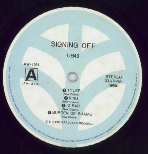 UB40 Signing Off vinyl LP album (LP record) Japanese UB4LPSI833446