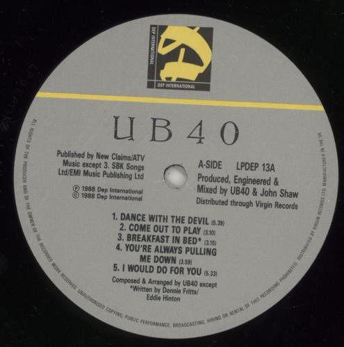 UB40 UB40 vinyl LP album (LP record) UK UB4LPUB302210