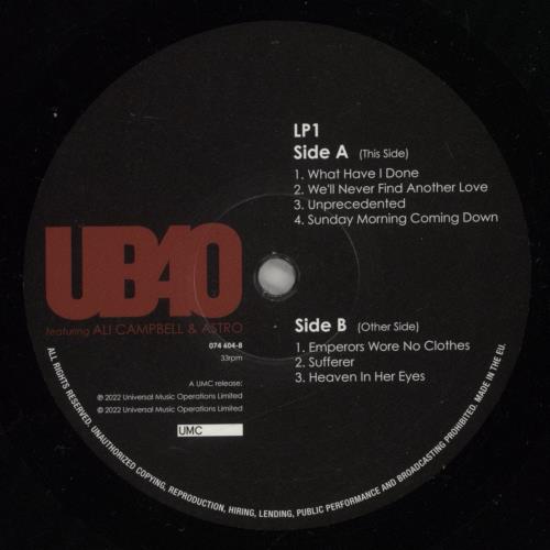 UB40 Unprecedented 2-LP vinyl record set (Double LP Album) UK UB42LUN875281