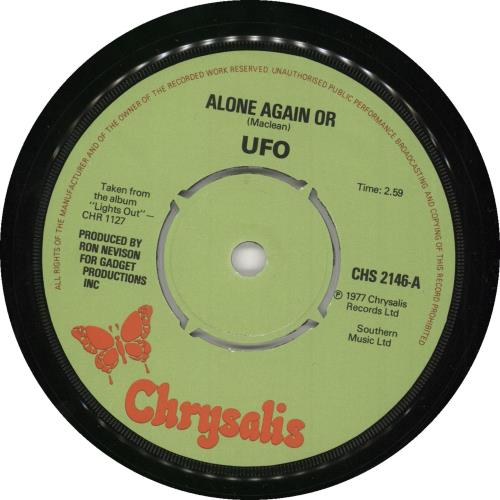 UFO Alone Again Or 7" vinyl single (7 inch record / 45) UK UFO07AL732037