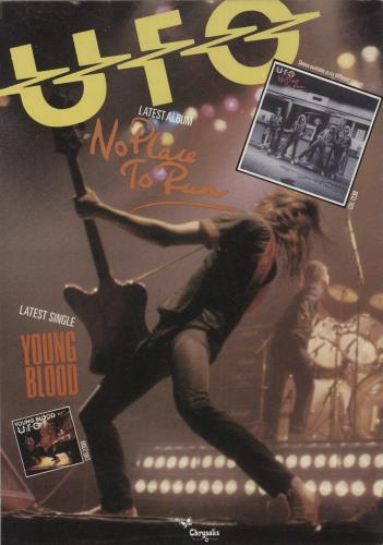 UFO No Place To Run tour programme UK UFOTRNO138995