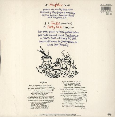 Ugly Kid Joe Neighbor 12" vinyl single (12 inch record / Maxi-single) UK UKJ12NE625925