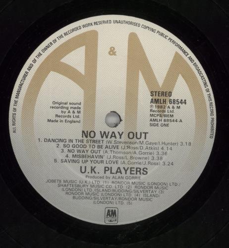 UK Players No Way Out vinyl LP album (LP record) UK XKBLPNO732736