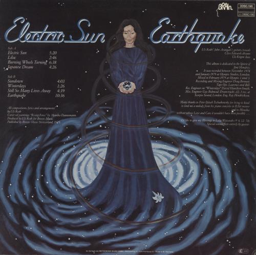 Uli Jon Roth Earthquake - Laminated Sleeve & Inner vinyl LP album (LP record) German UJRLPEA672057