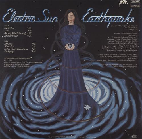 Uli Jon Roth Earthquake vinyl LP album (LP record) German UJRLPEA508103
