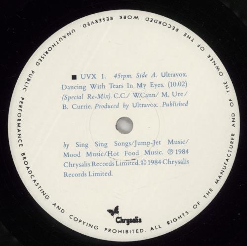 Ultravox Dancing With Tears In My Eyes 12" vinyl single (12 inch record / Maxi-single) UK VOX12DA71177