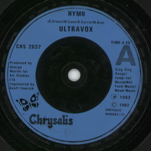 Ultravox Hymn - P/S 7" vinyl single (7 inch record / 45) UK VOX07HY28122
