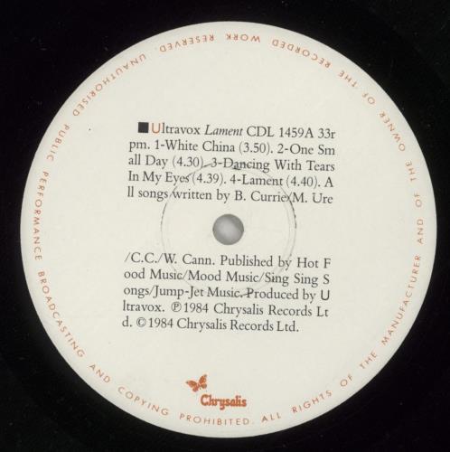 Ultravox Lament - Autographed vinyl LP album (LP record) UK VOXLPLA718823