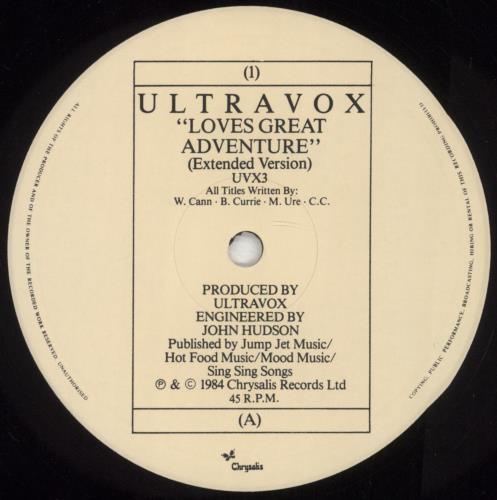 Ultravox Love's Great Adventure 12" vinyl single (12 inch record / Maxi-single) UK VOX12LO17609