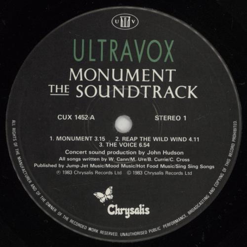Ultravox Monument - Hype Sticker + Shrink & Insert vinyl LP album (LP record) UK VOXLPMO874756