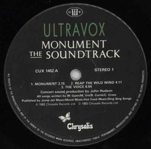 Ultravox Monument - Hype Stickered vinyl LP album (LP record) UK VOXLPMO167700