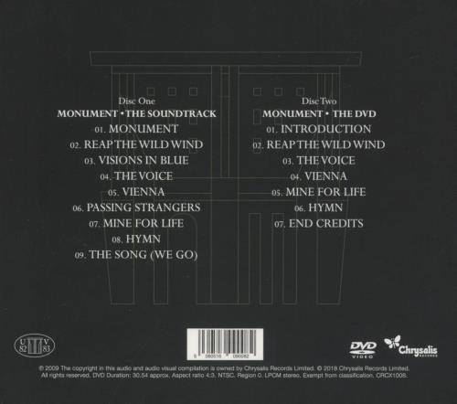 Ultravox Monument 2-disc CD/DVD set UK VOX2DMO867488