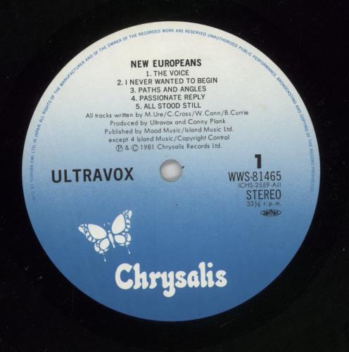 Ultravox New Europeans vinyl LP album (LP record) Japanese VOXLPNE42372