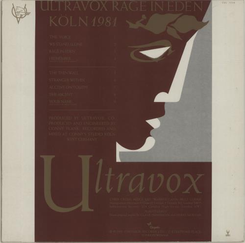 Ultravox Rage In Eden + Poster & Programme vinyl LP album (LP record) UK VOXLPRA678868