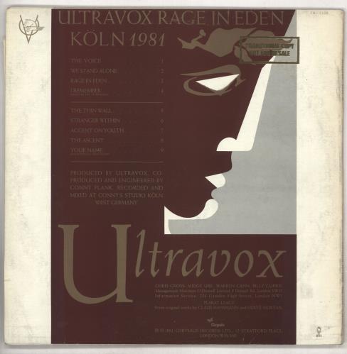 Ultravox Rage In Eden + Poster - Gold promo stamped - EX vinyl LP album (LP record) UK VOXLPRA738167