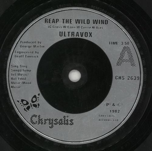 Ultravox Reap The Wild Wind - Injection 7" vinyl single (7 inch record / 45) UK VOX07RE554187