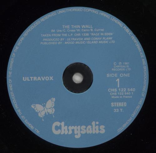 Ultravox The Thin Wall 12" vinyl single (12 inch record / Maxi-single) UK VOX12TH14143