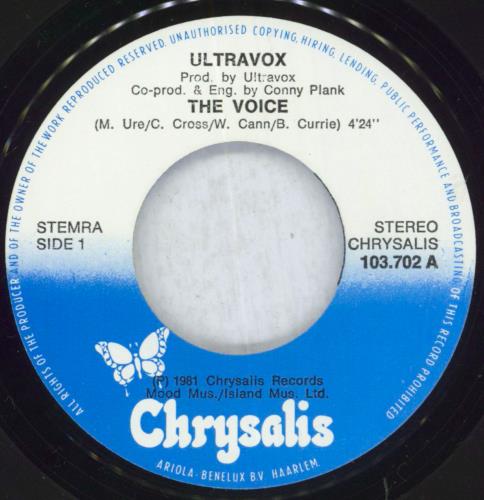 Ultravox The Voice 7" vinyl single (7 inch record / 45) Dutch VOX07TH579313