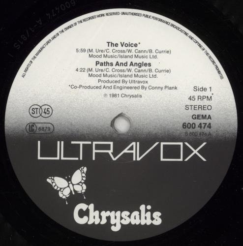 Ultravox The Voice 12" vinyl single (12 inch record / Maxi-single) German VOX12TH874508