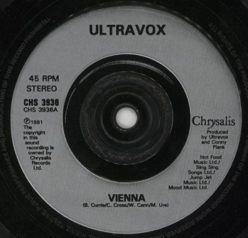 Ultravox Vienna 7" vinyl single (7 inch record / 45) UK VOX07VI161644