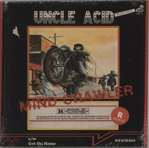 Uncle Acid & The Deadbeats Mind Crawler - Blue Vinyl - Sealed 7" vinyl single (7 inch record / 45) UK YNC07MI765209