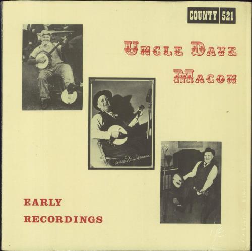Uncle Dave Macon Early Recordings vinyl LP album (LP record) US UDALPEA795185