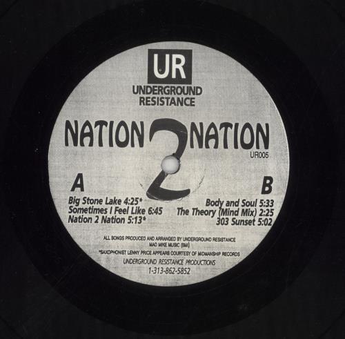 Underground Resistance (Label) Nation 2 Nation EP 12" vinyl single (12 inch record / Maxi-single) US 72E12NA853519
