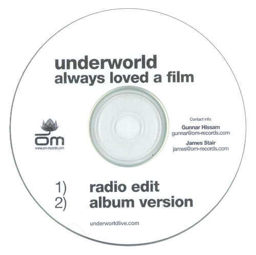 Underworld Always Loved A Film CD-R acetate US UDWCRAL530263