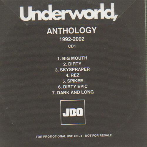 Underworld Anthology 1992-2002 CD-R acetate UK UDWCRAN260285