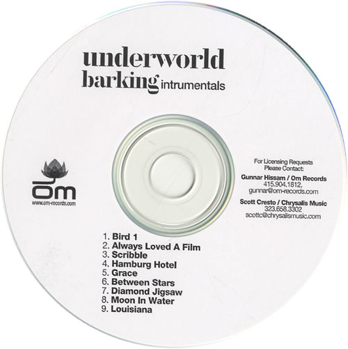 Underworld Barking - Instrumentals CD-R acetate US UDWCRBA520990