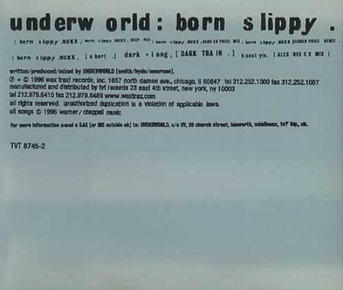 Underworld Born Slippy CD single (CD5 / 5") US UDWC5BO82138