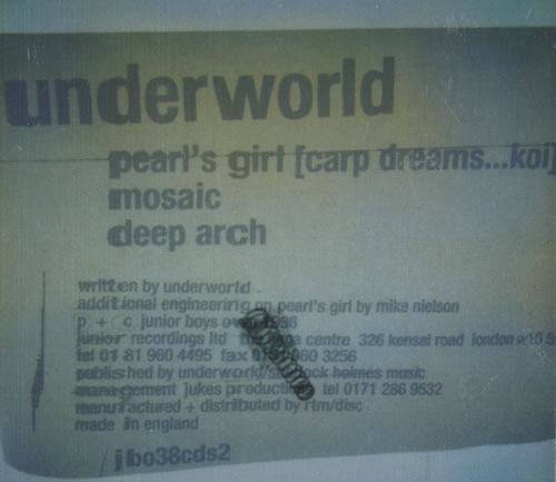 Underworld Pearl's Girl CD single (CD5 / 5") UK UDWC5PE120972
