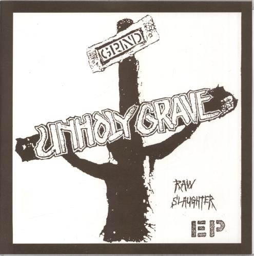 Unholy Grave Raw Slaughter EP - Brown Vinyl 7" vinyl single (7 inch record / 45) US 65J07RA844815