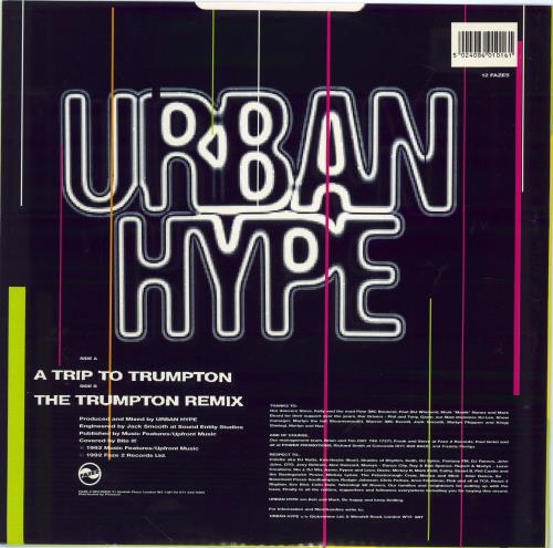 Urban Hype A Trip To Trumpton - yellow p/s 12" vinyl single (12 inch record / Maxi-single) UK UHY12AT776509