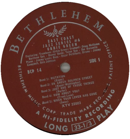 Urbie Green East Coast Jazz Series No. 6 vinyl LP album (LP record) US UA2LPEA586478